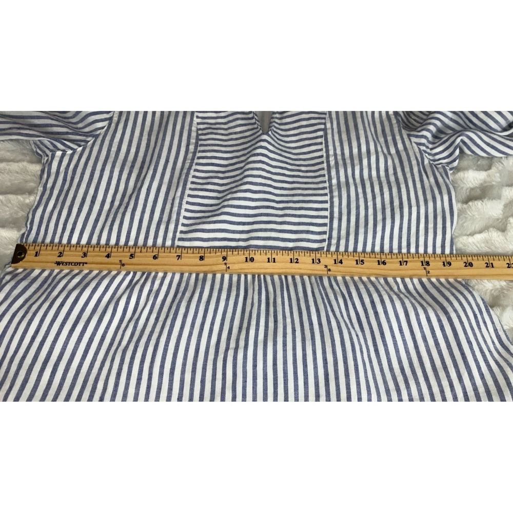 Tommy Bahama Size L St. Lucia Linen Blend Striped Collared Tunic Dress Ruffled - Picture 12 of 15
